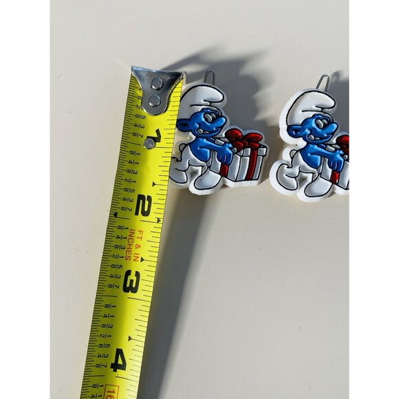 Vintage 80’s Smurf With Gift Box Plastic Hair Barrette Hair Pin Set of 2 - Picture 6 of 9